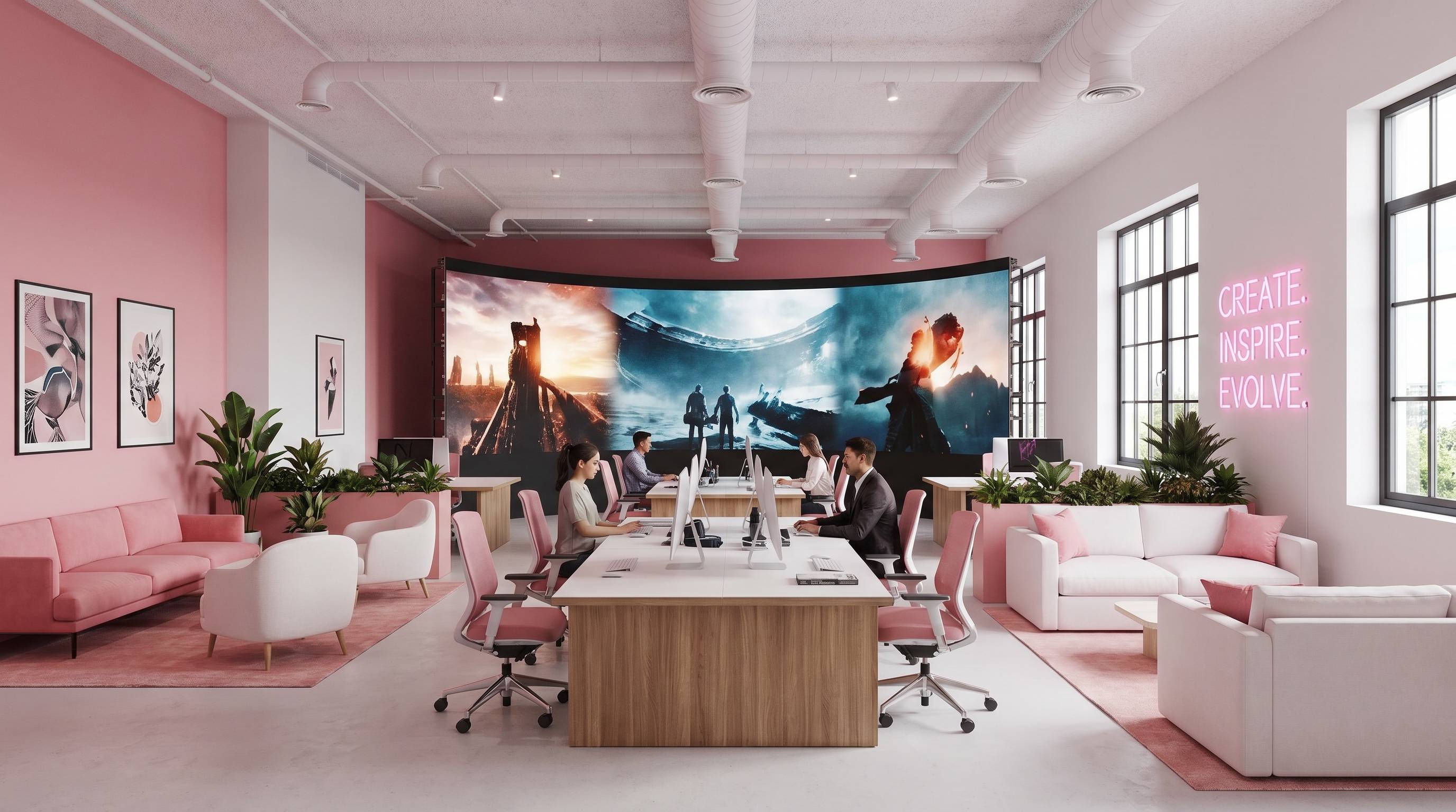 探花影视传媒公司办公环境